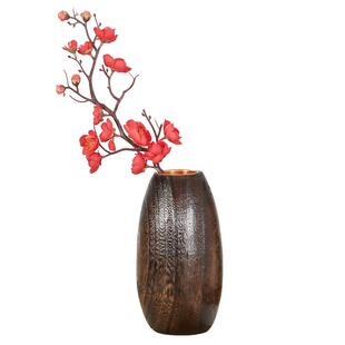 实木花瓶古典花器摆件水养花瓶工艺品花瓶可爱创意水滴型木质花瓶