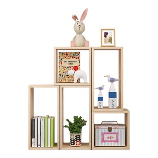 松木书柜创意格子实木桌面书架自由组合画报柜玩具柜落地储物柜