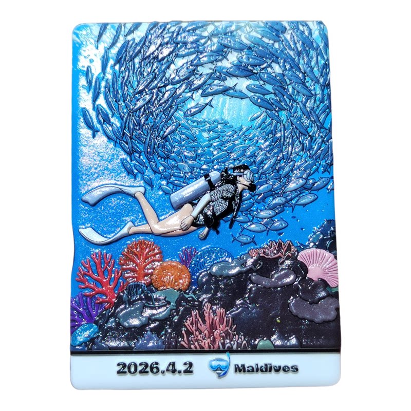 陶瓷浮雕冰箱贴潜水冰箱贴