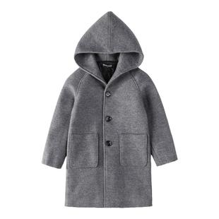 男童呢子大衣秋冬款2025新款儿童韩版中长款加厚毛呢外套秋季风衣