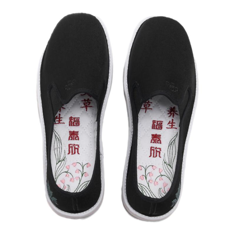 女士精品养生布鞋平底一脚蹬国风