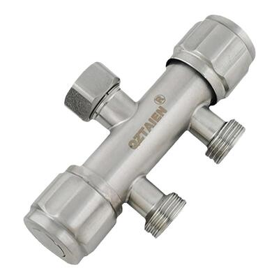 4分内外丝一进二出三角阀双开关