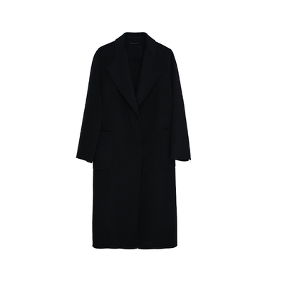 浅秋羊毛长款双面呢大衣