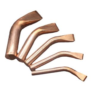 外热式弯头纯紫铜烙铁头75/100/150/200/300W弯扁头木柄电烙铁头