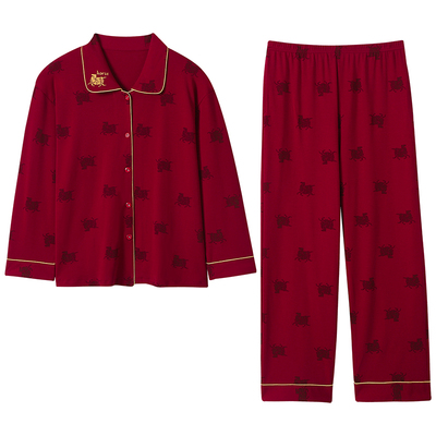 浪莎官方正品纯棉长袖情侣睡衣