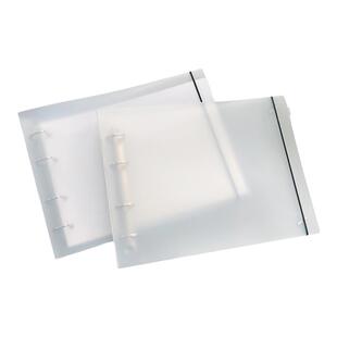 A4横款透明活页本文件夹外壳资料收纳4孔档案夹可定制印刷LOGO