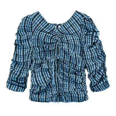 SLY复古日杂风格纹捏褶衬衫
