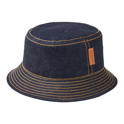 SANDRO Outlets秋冬男士法式休闲简约棉质深蓝色字母标签渔夫帽