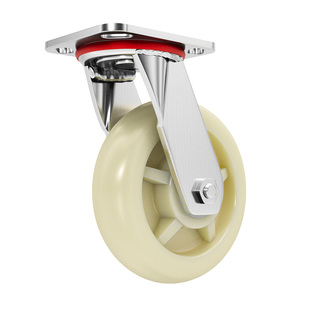 光环万向轮轮子重型工业尼龙脚轮4寸5寸6寸8寸定向拖车轱辘带刹车