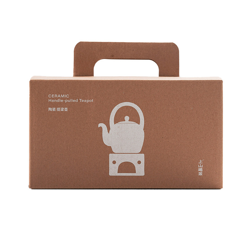 上山喝茶 茶具系列  陶瓷提梁壶500ML 景德镇传统工艺纯手工制作