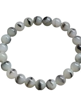 天然正品新疆和田玉青花籽料手串男女油润款芝麻糊真品真玉手链