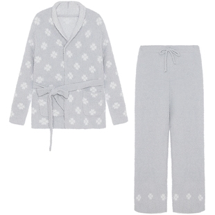 爱慕睡衣女秋冬家居服可出门外穿开衫长袖长裤家居套装AM466421