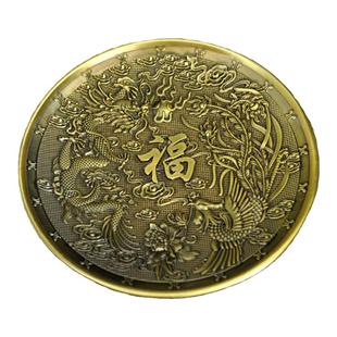 18厘米大号龙凤中式香盘香炉家用室内铜香托香架纯铜藏香线香香插