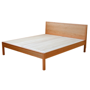 实木床北欧青少年硬板床1.8米1.5米老人床满铺床板高铺床原木红橡