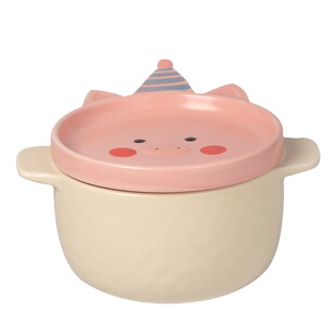 肆月泡面碗陶瓷带盖家用双耳拉面碗可爱耐高温螺蛳粉碗宿舍用大号