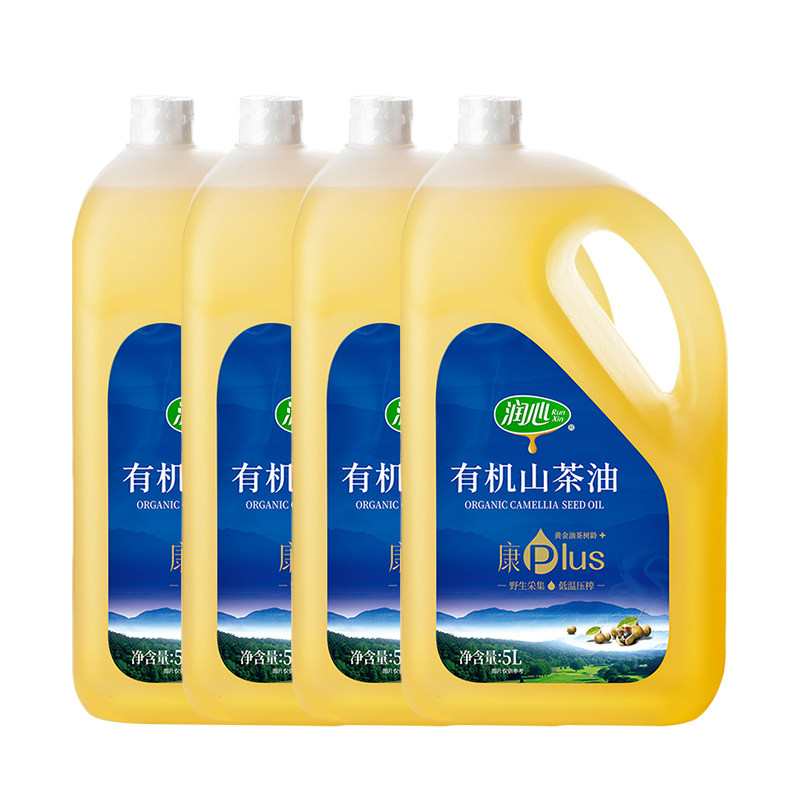 润心冷榨有机茶油5L*4瓶