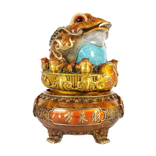 黄铜金蟾摆件八方来财办公室收银台店铺客厅装饰品开业乔迁礼品