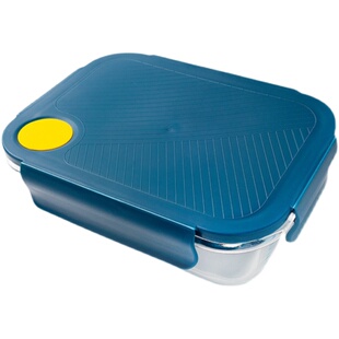 凉小词高硼硅玻璃饭盒大容量分隔耐热带盖气阀可微波干饭人保鲜盒