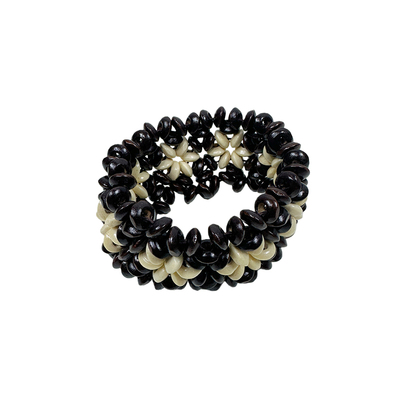 atmshop复古波西米亚棕色椰壳珠串弹力绳手环文艺民族风个性手饰