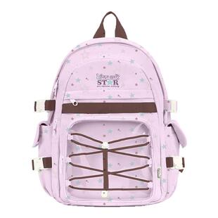 VANWALK 小众设计学院风大容量双肩包少女新款小食量痛包学生书包