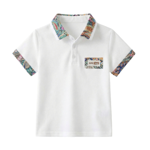 男童夏季t恤短袖翻领2026新款Polo衫上衣洋气童装儿童男孩夏装白