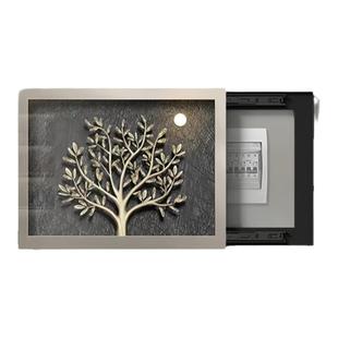 轻奢发财树电表箱装饰画免打孔配电箱弱电闸盒遮挡挂画高级感壁画