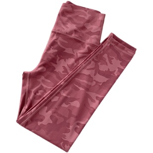 2024春夏薄款迷彩锦纶紧身显瘦运动瑜伽九分打底裤女裤