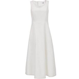 【ONLY奥莱】春季肌理感拼接剪裁圆领牛仔无袖修身中长款连衣裙女