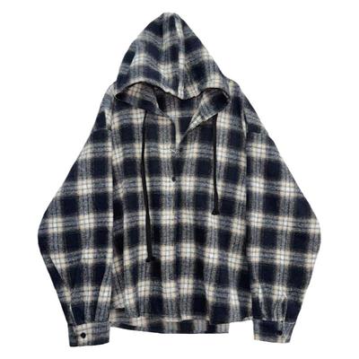 日杂风加厚宽松磨毛格子衬衫