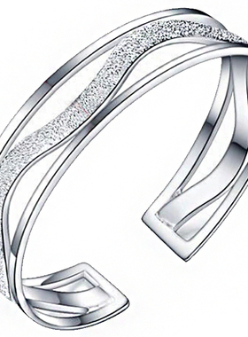 光面宽版小众女9999足银纯银手镯