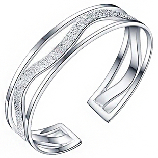 9999纯银手镯女OL年轻时尚款足银镯子宽面白银饰品小众设计感新款