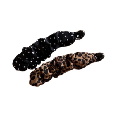 发量少马尾发夹子豹纹后脑勺竖夹香蕉夹气质竖式发卡子小号头饰女