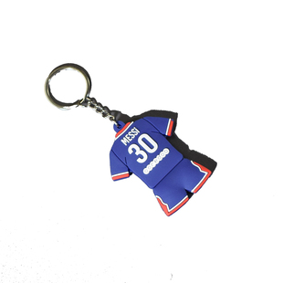 足球礼品周边装饰品 PVC钥匙扣球衣 梅西C罗巴萨皇马曼联尤文米兰