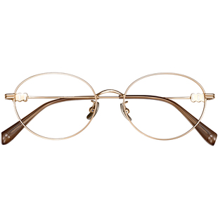 镜音金丝眼镜女高级感超轻纯钛近视可配度数轻奢老钱风素颜眼镜架