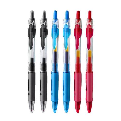 软握按动中性笔GP1008学生专用0.5子弹头考试碳素黑色水笔圆珠笔按压式水性签字笔芯墨蓝黑红笔老师办公文具