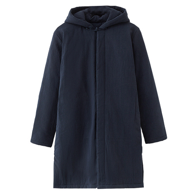 原创中国风男士棉袍大衣连帽棉袄