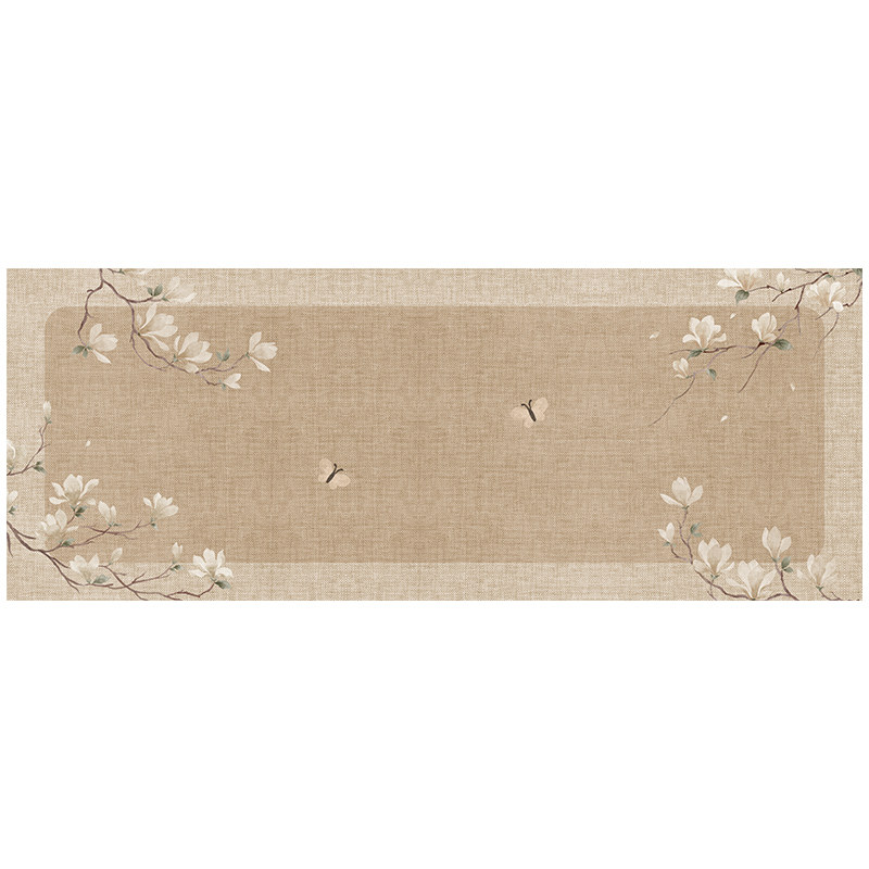 中古风玉兰花夏季冰藤席沙发垫