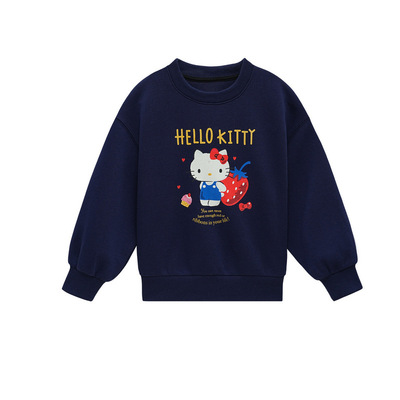 女孩亲肤宽松上衣藏蓝柠檬黄色