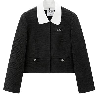 【商场同款】乐町2025春季新款气质千金小香风黑白外套C1BBF1212*