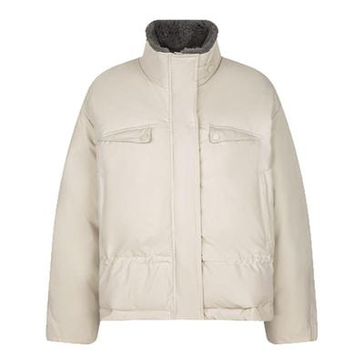 solighter毛领短款收腰羽绒服