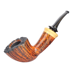 中国树作手工烟斗光面自由式都柏林斗口石楠木天然根瘤精美直纹