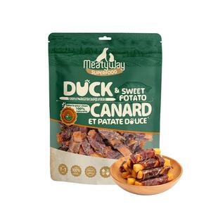 Meatyway爵宴狗狗零食小狗磨牙鸭肉甘薯卷宠物奖励鸭肉梨鸡肉苹果