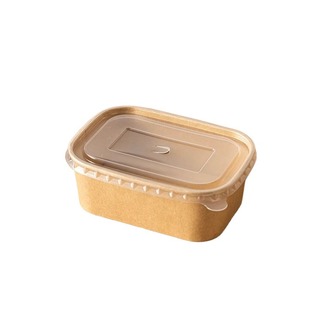 一次性打包盒食品级家用可微波加热餐盒牛皮纸饭碗寿司野餐水果盒