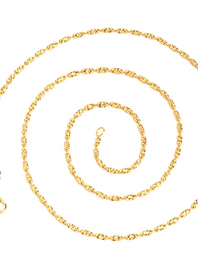 VISING百搭大米钻石项链超级爆闪万能链项链毛衣链S925银厚镀真金