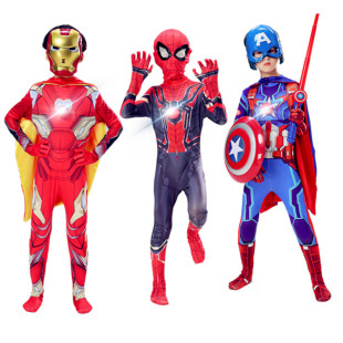 儿童漫威美国队长连体衣服钢铁侠战衣cosplay舞台表演男童紧身装