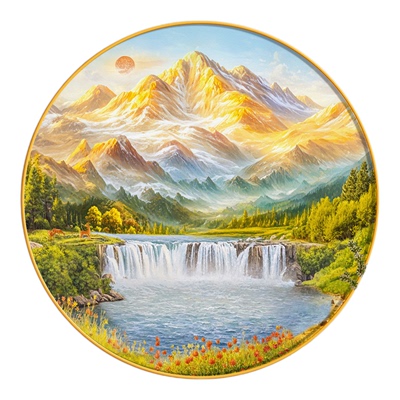 走廊过道山水风景聚宝盆挂画