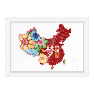 A3彩纸折纸专用纸衍纸手工作品diy材料包工具衍纸画成品中国地图