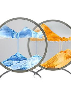 3d办公室流沙画玻璃摆件