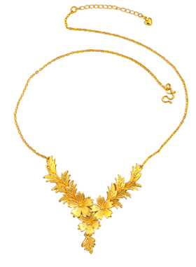 仿金结婚五金套装繁花似锦项链