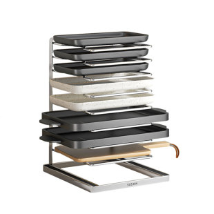 304不锈钢披萨烤盘收纳架晾盘架 比萨烤网架烘焙托盘冷却架置物架